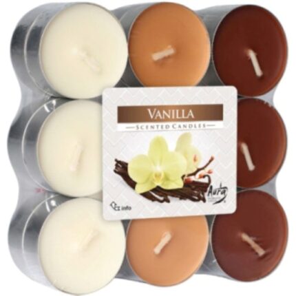 Set 18 buc lumanari parfumate sub forma de pastile, parfum de vanilie