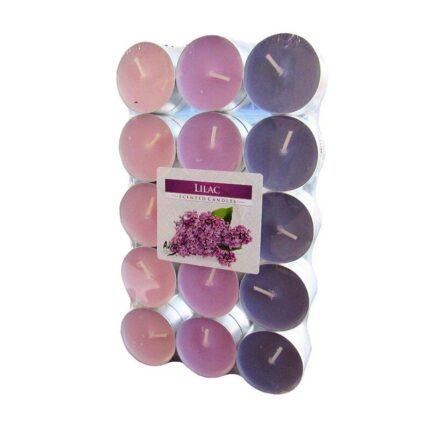 Set lumanari ornamentale parfumate Bispol Liliac P15-30-38, 30 bucati
