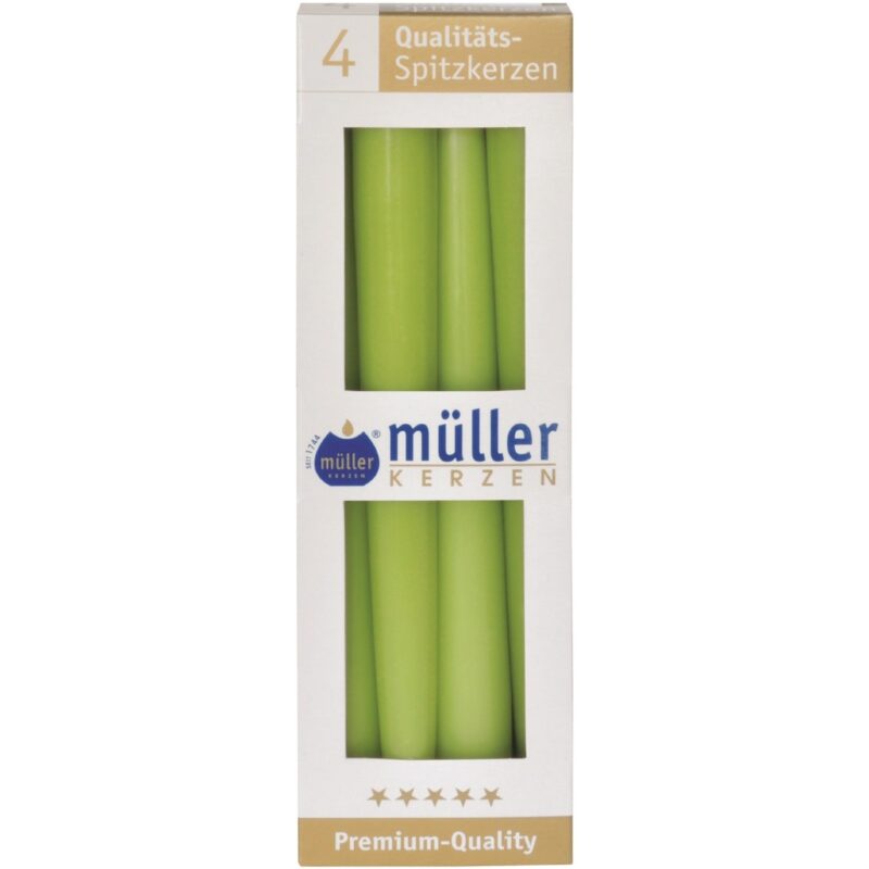 Set de 4 lumanari conice, Mueller kerzen, Verde