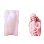 Matrita de silicon, Milmatt, Model Fecioara Maria cu isus, pentru lumanari, silicon alimentar, non toxic, 8.8 x 12.7 cm