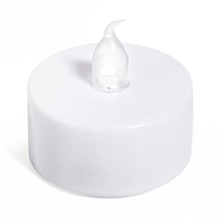 Set lumanari electrice cu led rosu, Dragmari Luxury Decor, 4,7x4,7 cm, alb, 2 buc