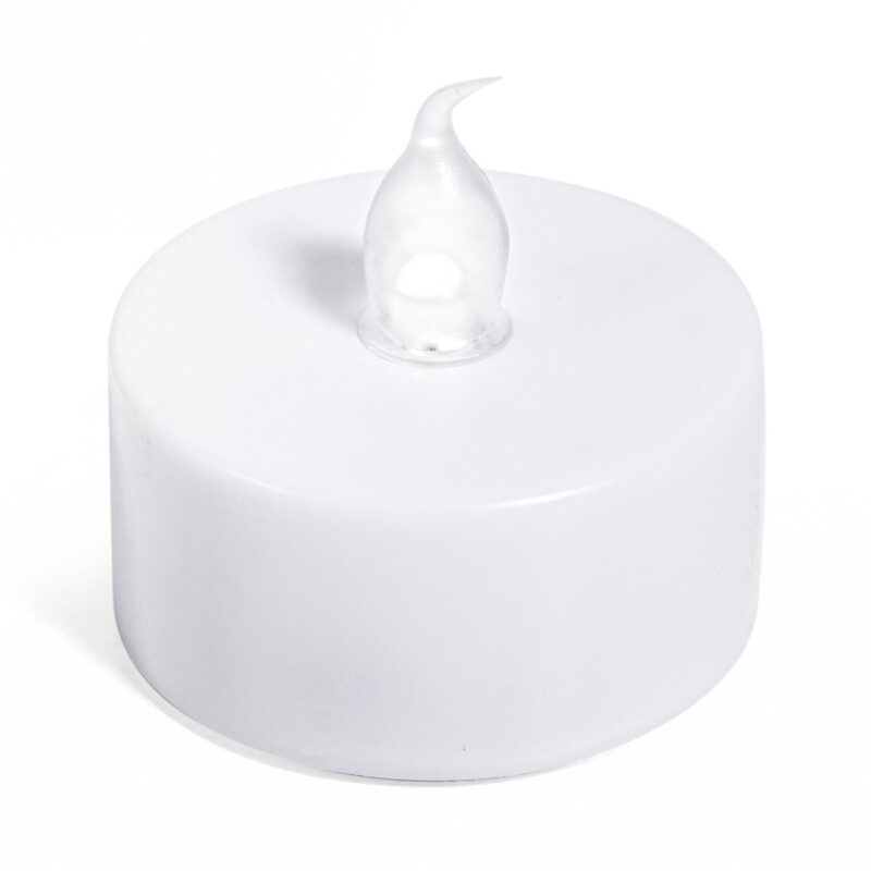 Set lumanari electrice cu led rosu, Dragmari Luxury Decor, 4,7x4,7 cm, alb, 2 buc