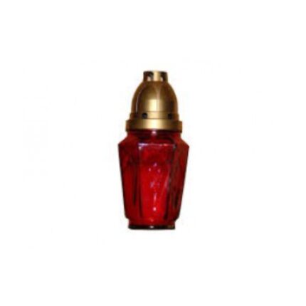 Set 5 x Candela din Sticla Rosu, 20 Ore
