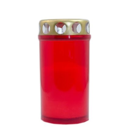Candela cu capac anti-ploaie M4 Eco rosu 25 ore
