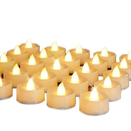 Set 24 Lumanari LED, QEM, non-toxice, alb cald, 200 de ore autonomie