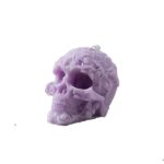 Candela aromata, craniu Halloween, violet, 10.5x9.0x7.5cm