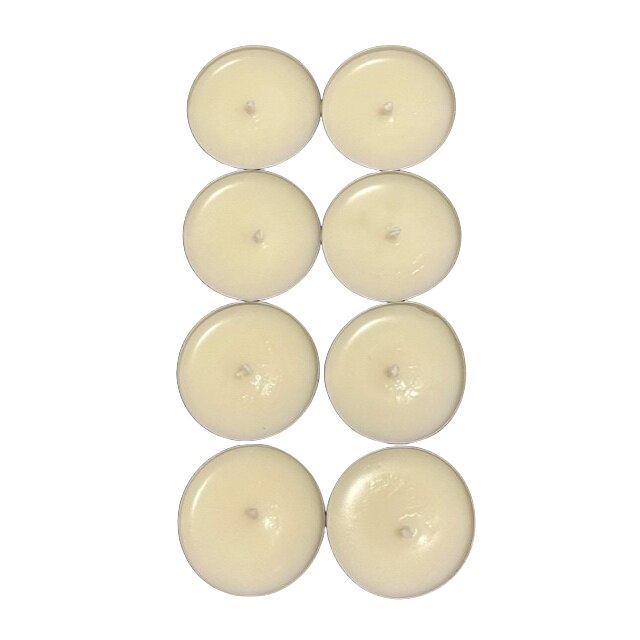 Set lumanari neparfumate din ceara naturala de soia, tip pastila, 8 buc, 128 g, rosu