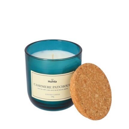 Lumanare parfumata, Homla, Cashmere Patchouli, 240 g, Albastru