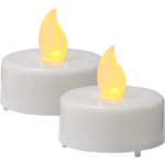 Set 2 lumanari LED, Star Trading, Paulo, Plastic, Lumina calda, 4 cm, Alb