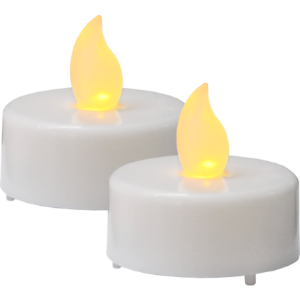 Set 2 lumanari LED, Star Trading, Paulo, Plastic, Lumina calda, 4 cm, Alb