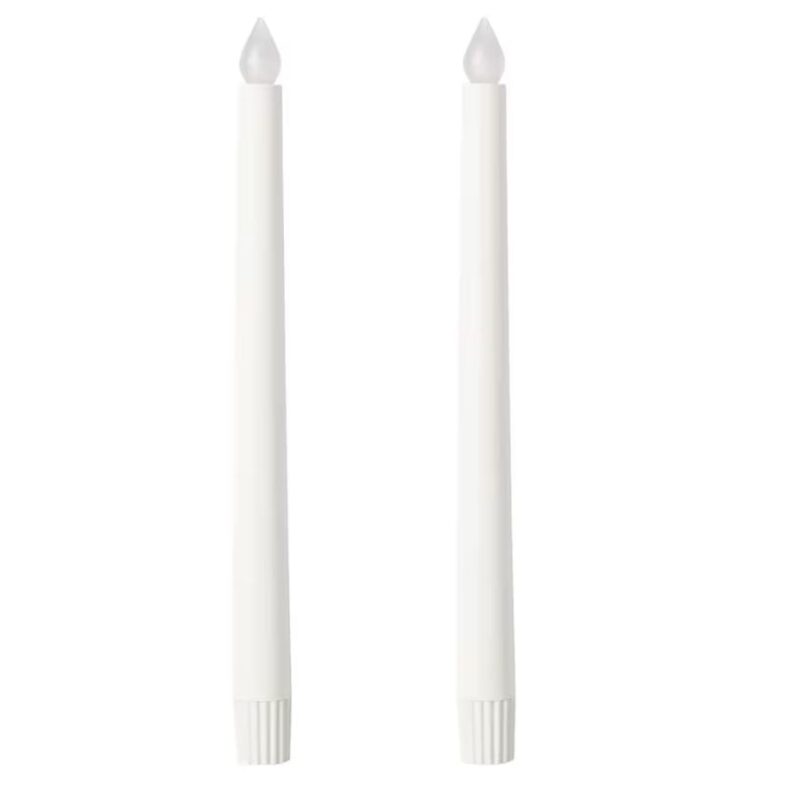Set lumanari decorative LED tip bloc, 2 buc, alb, 27 cm, necesita baterii