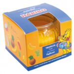 Ceara parfumata cu aroma Tropicala Haribo, lumanare cu parfum rezistent de fructe, 85 g