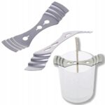 Set 2 Stabilizatoare Fitil Lumanare, PrzydaSie, Inox, 9.8 x 2.5 cm, Argintiu