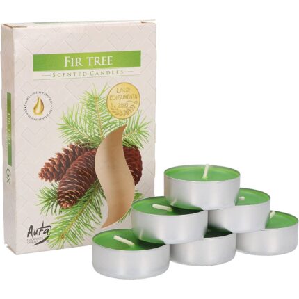 Set 6 lumanari parfumate tip pastila, Kotarbau, Brad, 78 g, Verde