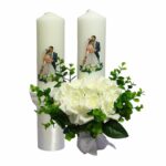 Set Lumanari Nunta, Mire Mireasa, 2 Bucati, Alb, 35 cm, LN016