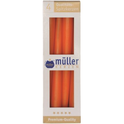 Set de 4 lumanari conice, Mueller kerzen, Portocaliu