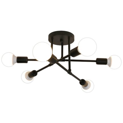 Plafoniera moderna rotativa, Toolight, Fier, E27, 220V, 70 * 20 cm, Negru