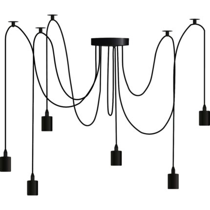 Lustra LED, Lampa suspendata Spider 6x cablu LED x E27, LUMILED