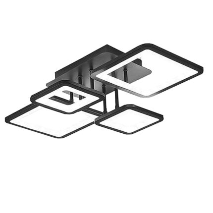 Lustra led Square Design Patrata cu Telecomanda negru 8876/4BK lumina calda rece si lumina naturala intensitate reglabila