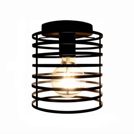 Lustra cu aspect rustic, E27, 16X18cm, Negru