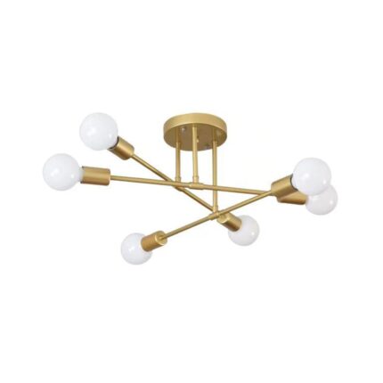 Lustra moderna, Zggzerg, Brate ajustabile, Fara bec, Stil industrial, Pentru Dormitor Sufrageria Bucatarie Holul Birou, Baza E27, Auriu