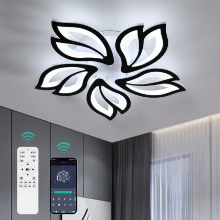 Plafoniera Cu Led Reglabila, Toolight, 45w, Cu Telecomanda, Floare Creativa Acrilica, 5 Capete, Pentru Living Dormitor Sufragerie