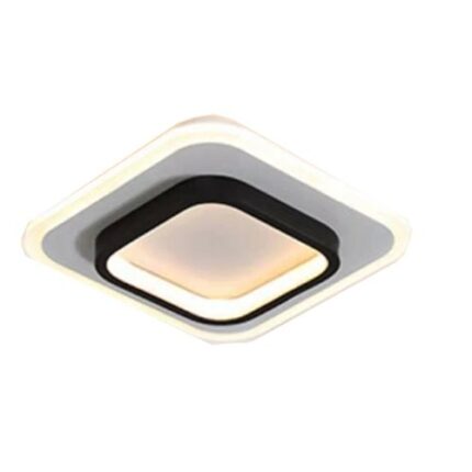 Lustra led moderna schelet alb SI negru, Ultra Slim patrat Diametru 24cm trandafi led 8126P BK