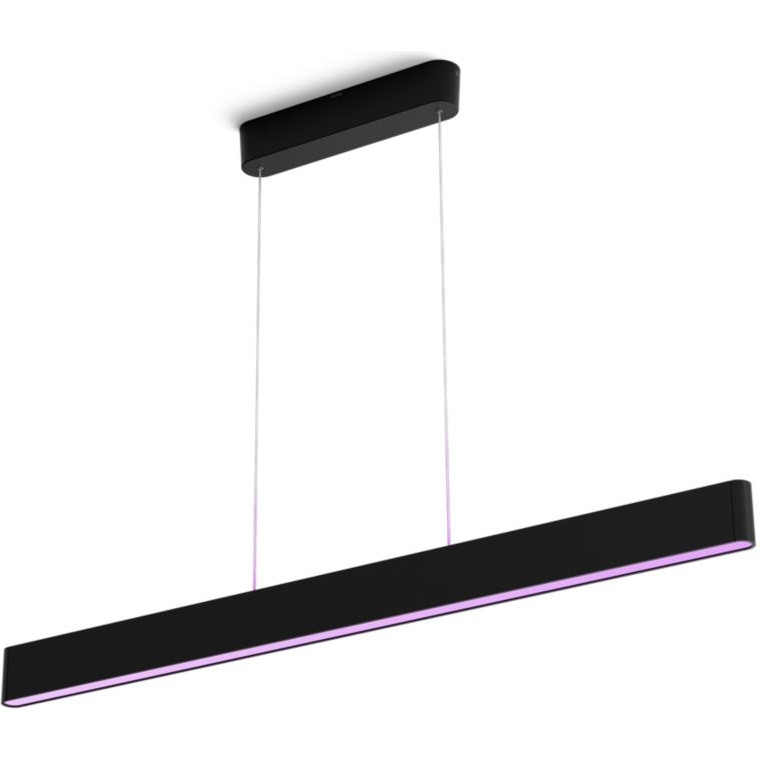 res_ba419ab7a8b562eae174118ee0f44ebe Lustra LED RGB inteligenta Philips Hue Ensis, Bluetooth, 79W (175W), 5500 lm, lumina alba si colorata, 129.8 cm, Metal, Negru, clasa energetica G