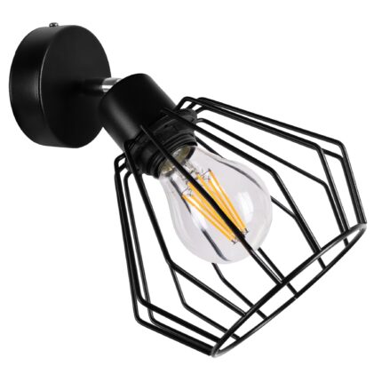 Lustra de perete reglabila, E27, 60W, 20cm, Metal, Negru
