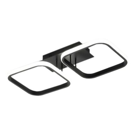 Lustra LED dimabila cu telecomanda 48W, 3 tipuri de lumina, Neagra 2 patrate ZenLED