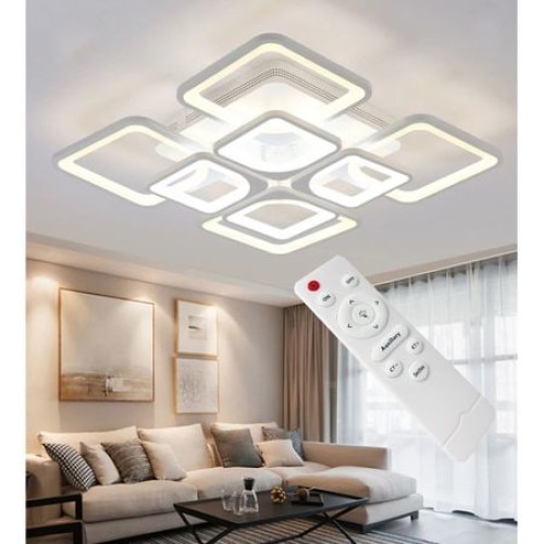 CaLustra LED Square Design, lumina calda, rece si intensitate reglabila CU Telecomanda, L8831A