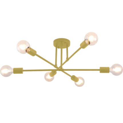 Plafoniera Modern rotativa, Yefound®, Fier, 6x E27, 220V, Candelabru Nordic, Auriu