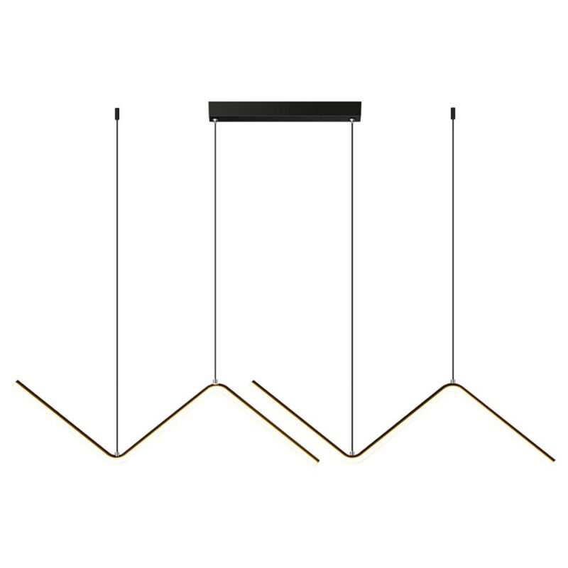 Candelabru modern LED, Goeco, Aluminiu, 24W, Reglabil, Telecomanda, Negru