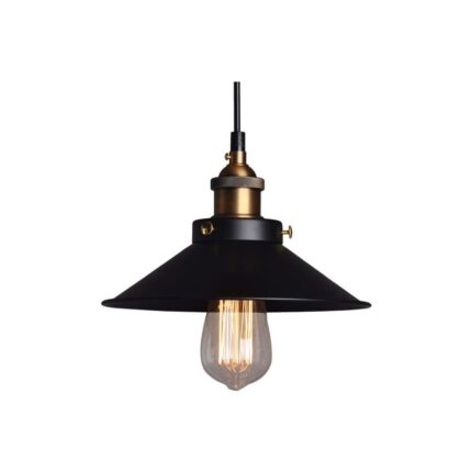 Lampa stil pendul, Goeco Edison Culot, Metal, E27, Design vintage, Negru mat