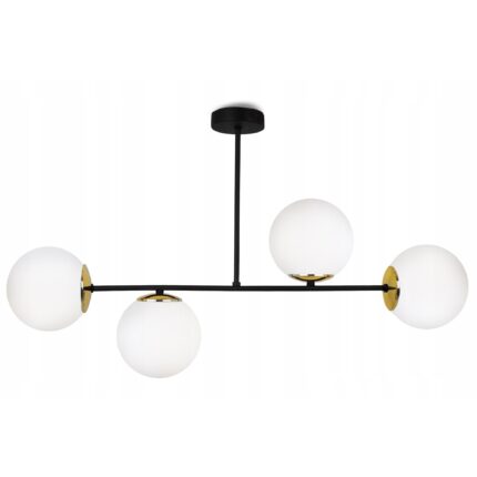 Lustra Light Home, Sticla/Metal, Alb/Negru, 40cm, 2390/4