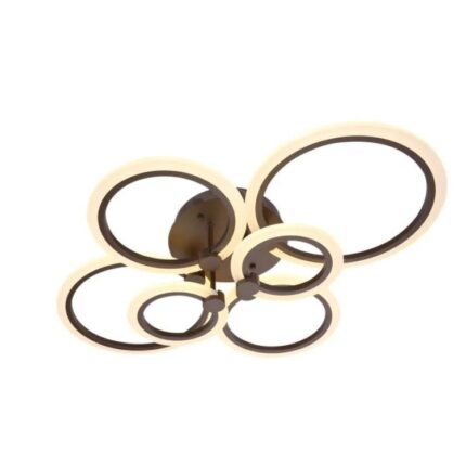Lustra LED Rondo SLC Selino Concept 2*3 Coffee cu Aplicatie Telefon, Telecomanda, lumina calda/ neutra/ rece si Intensitate reglabila, clasa energetica G