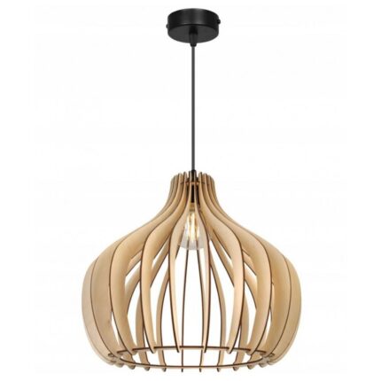Pendul modern, Light Home, Metal/Lemn, 110 cm, E27, Negru/Maro