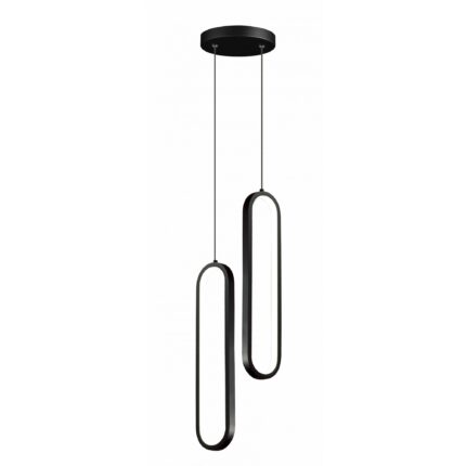 Lampa Pendul LED, Toolight, 30W, 3375lm, Negru, Design Geometric Minimalist, Potrivita pentru Sala de Mese, Sufragerie, Dormitor, Bucatarie, Living