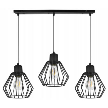 Lustra loft, Light Home, Nuvola, 4 puncte de lumina, E27, 230V, 60W, 89cm, Clasa A, LED, Metal, Negru