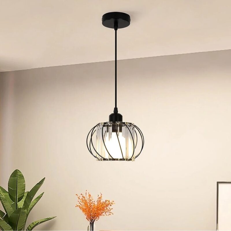 Candelabru, Toolight, Negru, Cristal + Fier art, 19×19×100cm, E27, Sursa De Lumina Nu Este Inclusa
