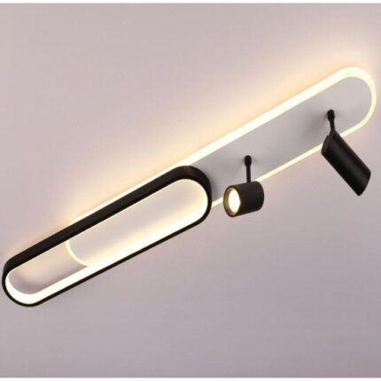 Lustra Led Neagra cu doua spoturi Carina 85w/4200lm 3000k/4000k/6500k cu Telecomanda