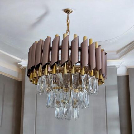 Candelabru Ø40 cm, maro bronz - auriu, E14, AVI-4377