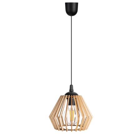 Lustra de tavan, E27, Lemn, 100 x 10 x 20cm, Maro/Negru