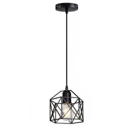 Pendul, 8SANLIONE, Fier, E27, Fara bec, Negru