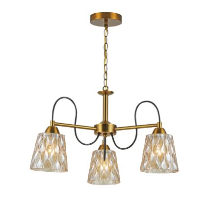 Aplica Quark 07298/3, bronz, IP20, 3XE27 max. 60W, abajur sticla