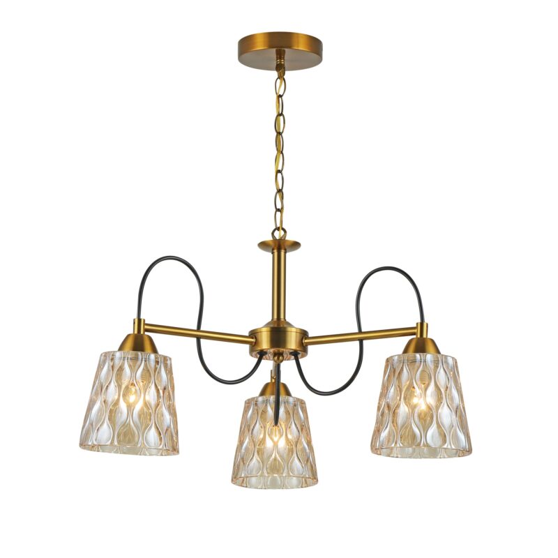 Aplica Quark 07298/3, bronz, IP20, 3XE27 max. 60W, abajur sticla