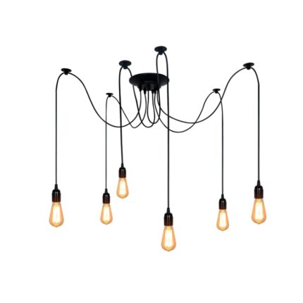 Lampa suspendata tip paianjen Ferbedo, EDO777189 EDO, ARANEA, 6xE27, Negru