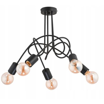 Candelabru, 5x fir E27, aspect modern, potrivita pentru orice incapere, structura stabila, sursa de lumina inlocuita, fara bec inclus