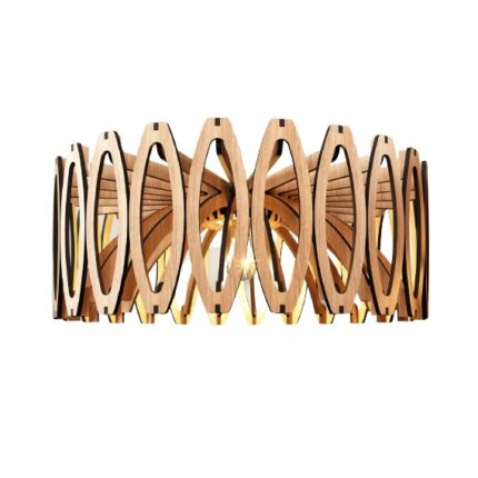 Lustra Pendul elegant din lemn Round oval