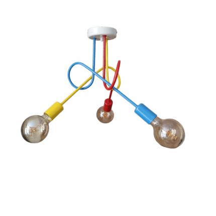 Lampa multicolora pentru copii in mansarda si stil modern 3x60W